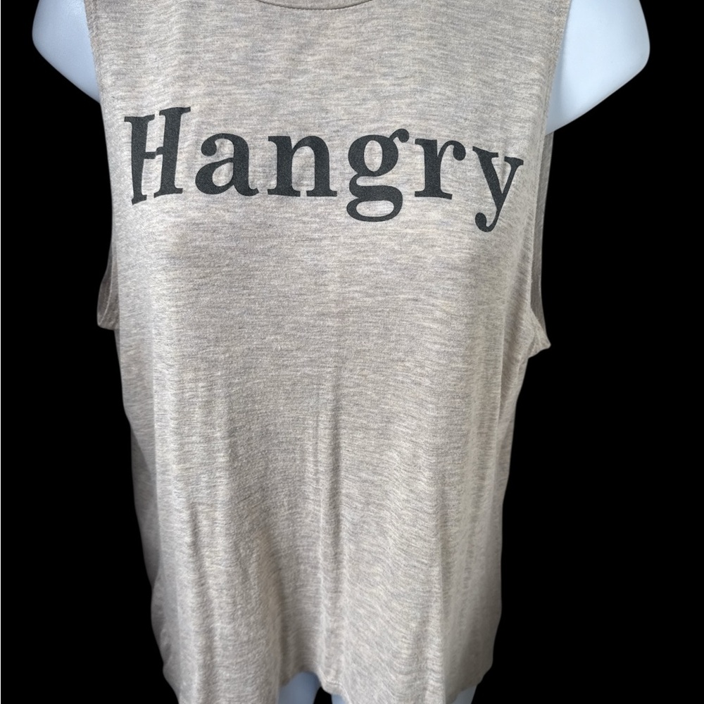 Super Soft ‘Hangry’ Sleeveless Top in marbled Beige